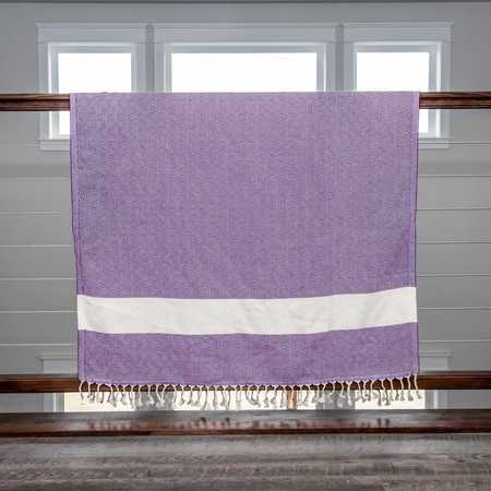 Deerlux 100% Cotton Turkish Bath Towel, 40 x 70 Diamond Peshtemal, Purple QI004004.PUR